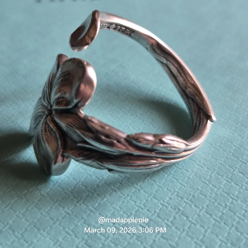 1885 Tiffany & Co. Gentian Spoon Ring Sterling Silver Designer Luxury  #59 - Picture 15 of 15